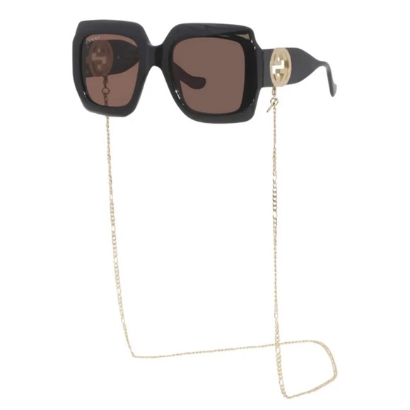 Gucci square sunglasses with detachable chain NWT main image 5